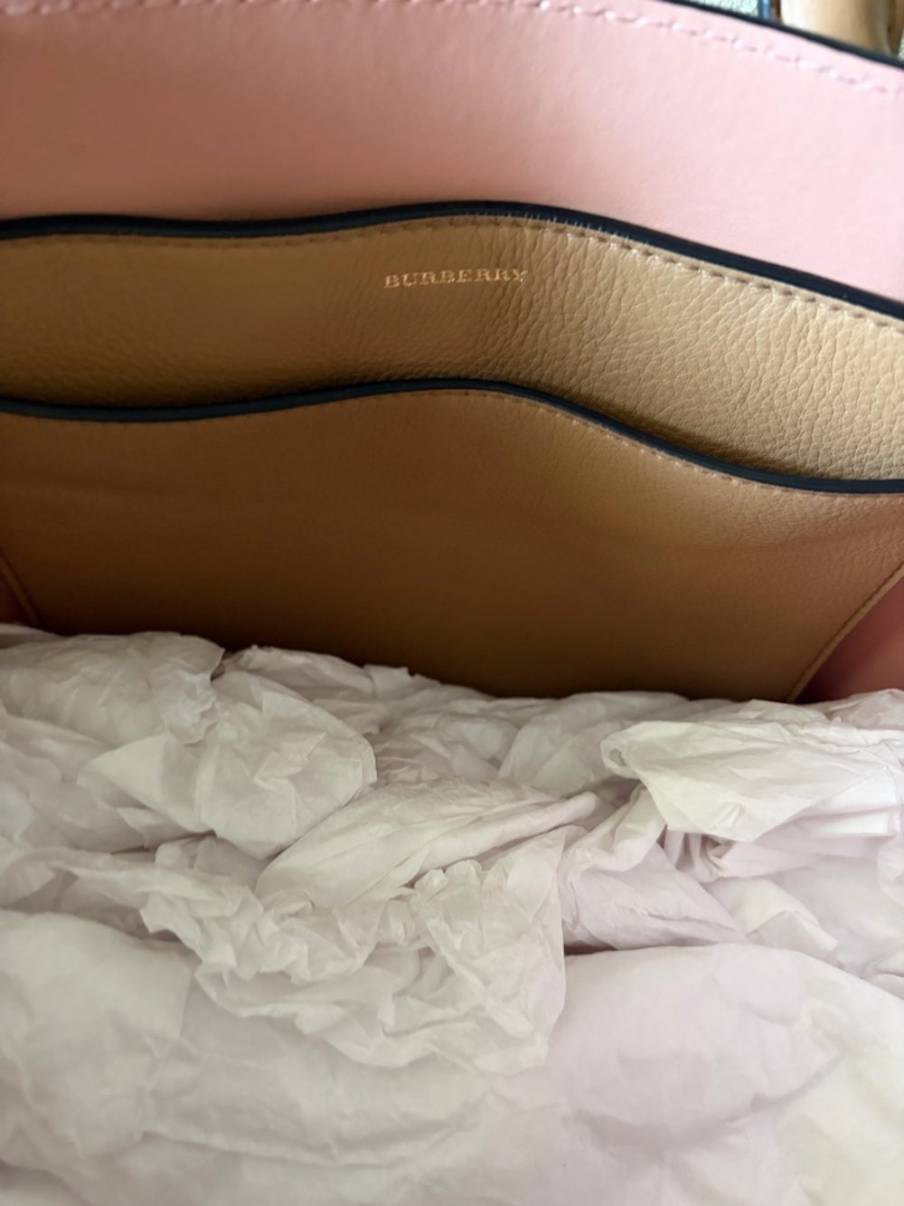 Burberry Tan Leather Tote with Multicolor Equestrian Motif - Picture 5 of 10